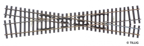 TILLIG 85260 - Kreuzung H0 rechts/H0e links, Länge 232 mm Kreuzungswinkel 15°